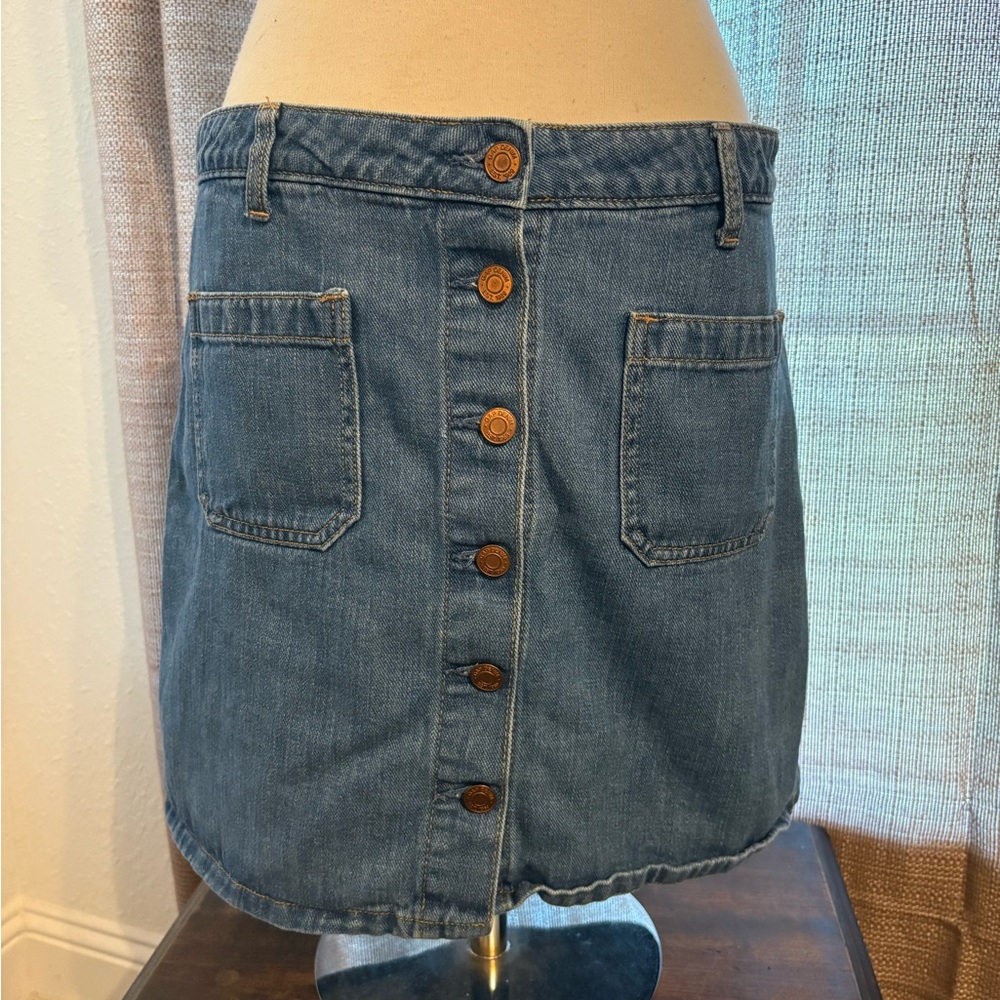 GAP Blue Denim Skirt with Button Detail